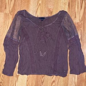 American Eagle Women’s purple blouse Size: M